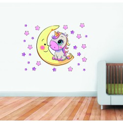 Παιδικό Αυτοκόλλητο Τοίχου - Μονόκερος 05